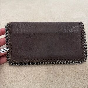 Stella McCartney Dark Brown Chain-Trim Wallet